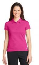 Nike Ladies 4.7-ounce 100% Polyester Dri-FIT Solid Icon Pique Modern Fit Short Sleeve Polo Shirt